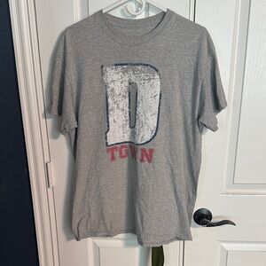 Gray D Town Distressed Graphic T-Shirt